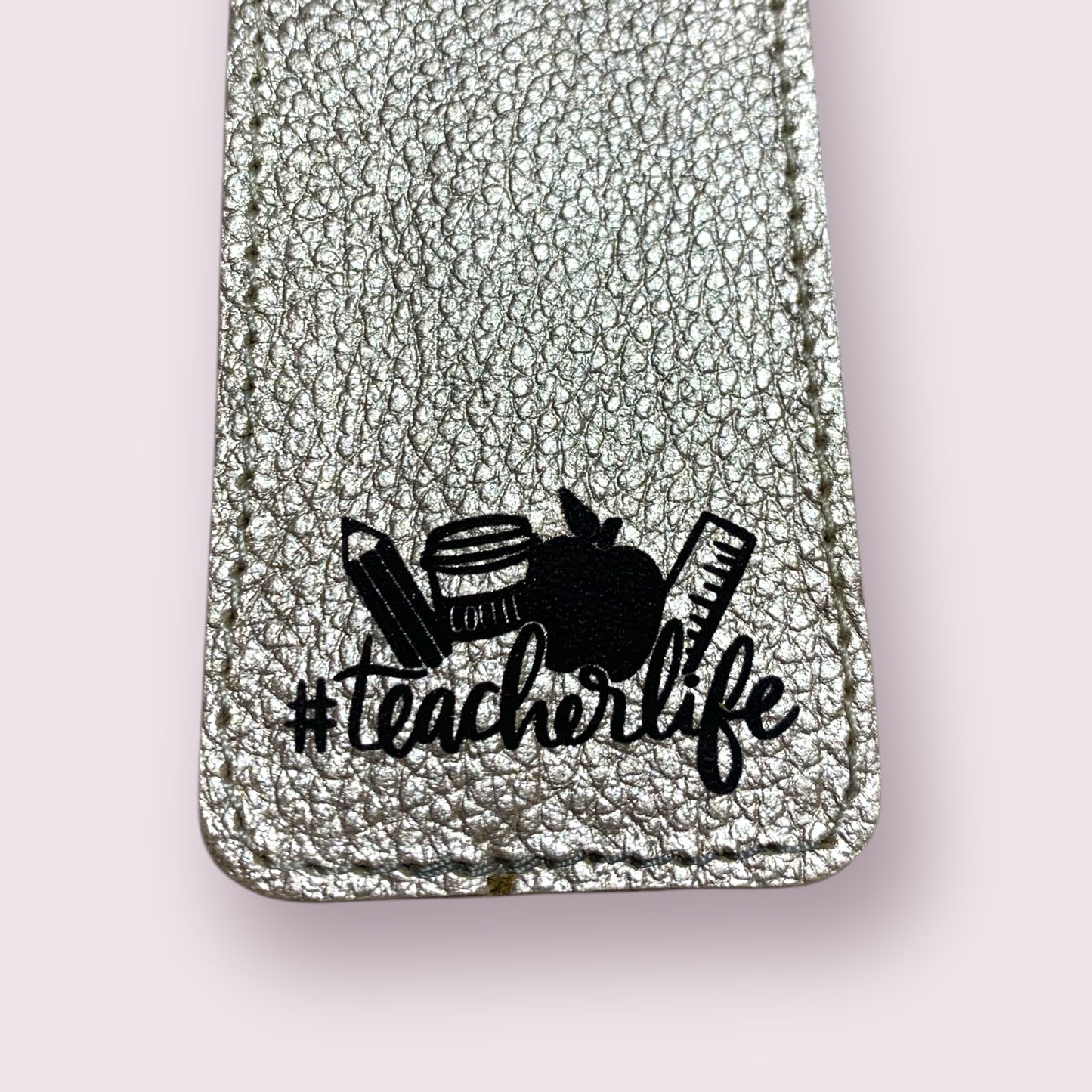 Separador de libro cuero dorado Teacher