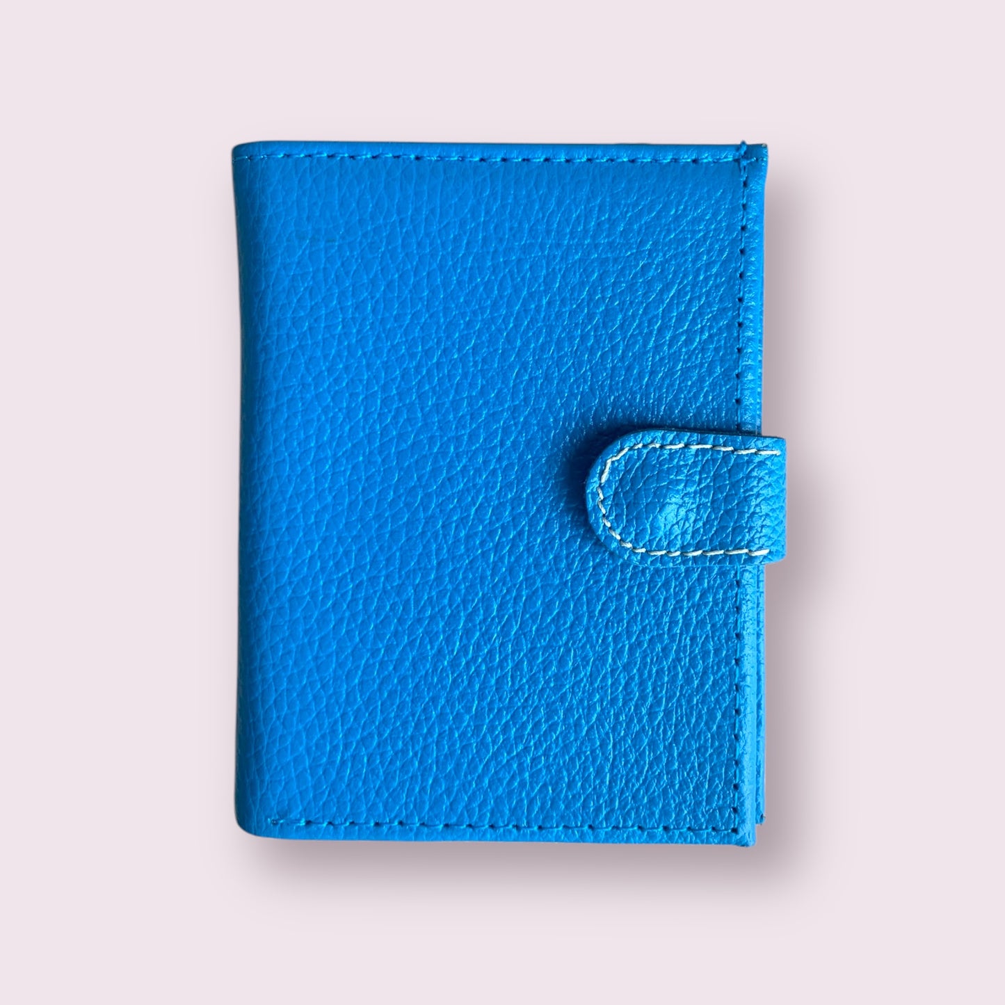 Billetera compacta cuero azul celeste