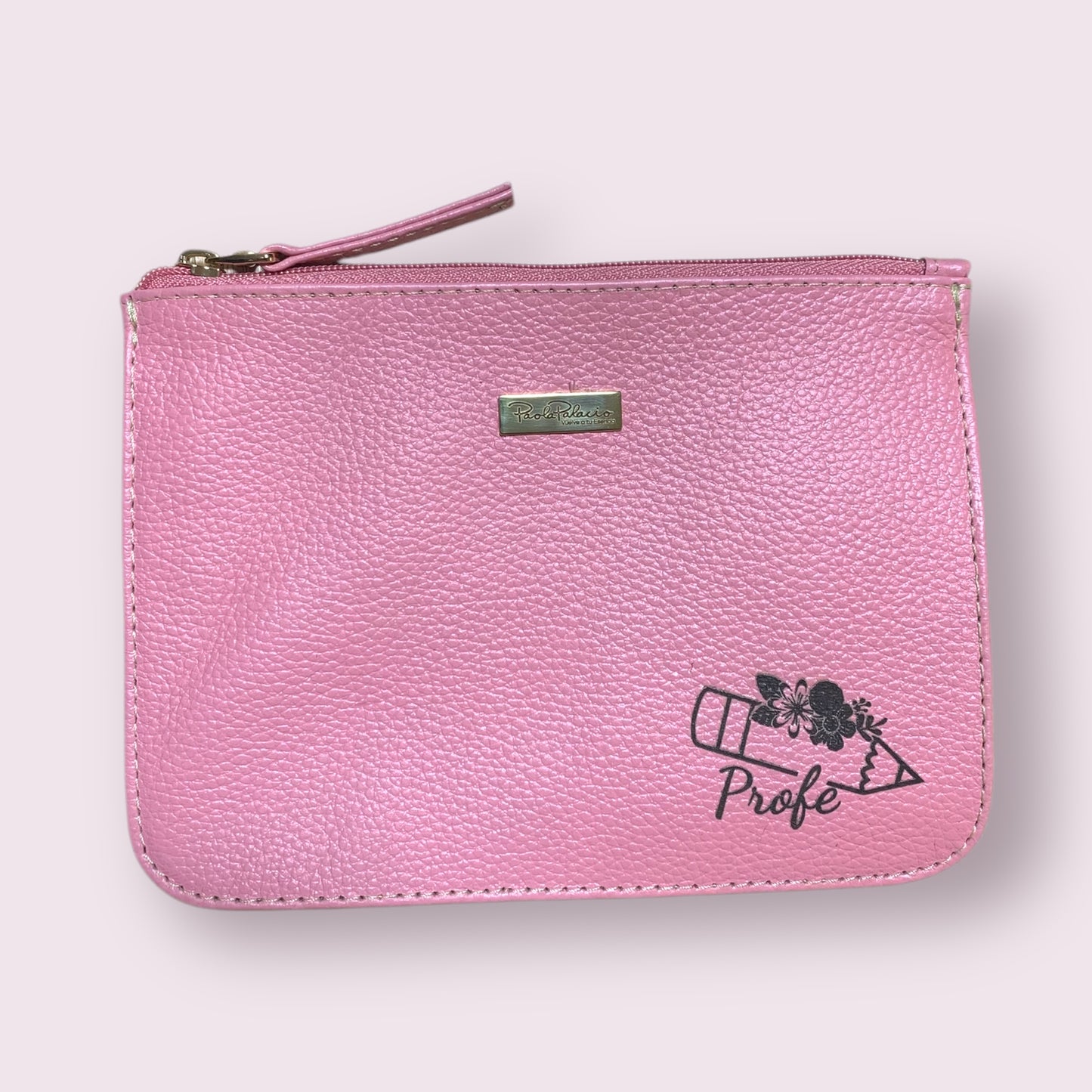 Mini cosmetiquera cuero Rosado Profe