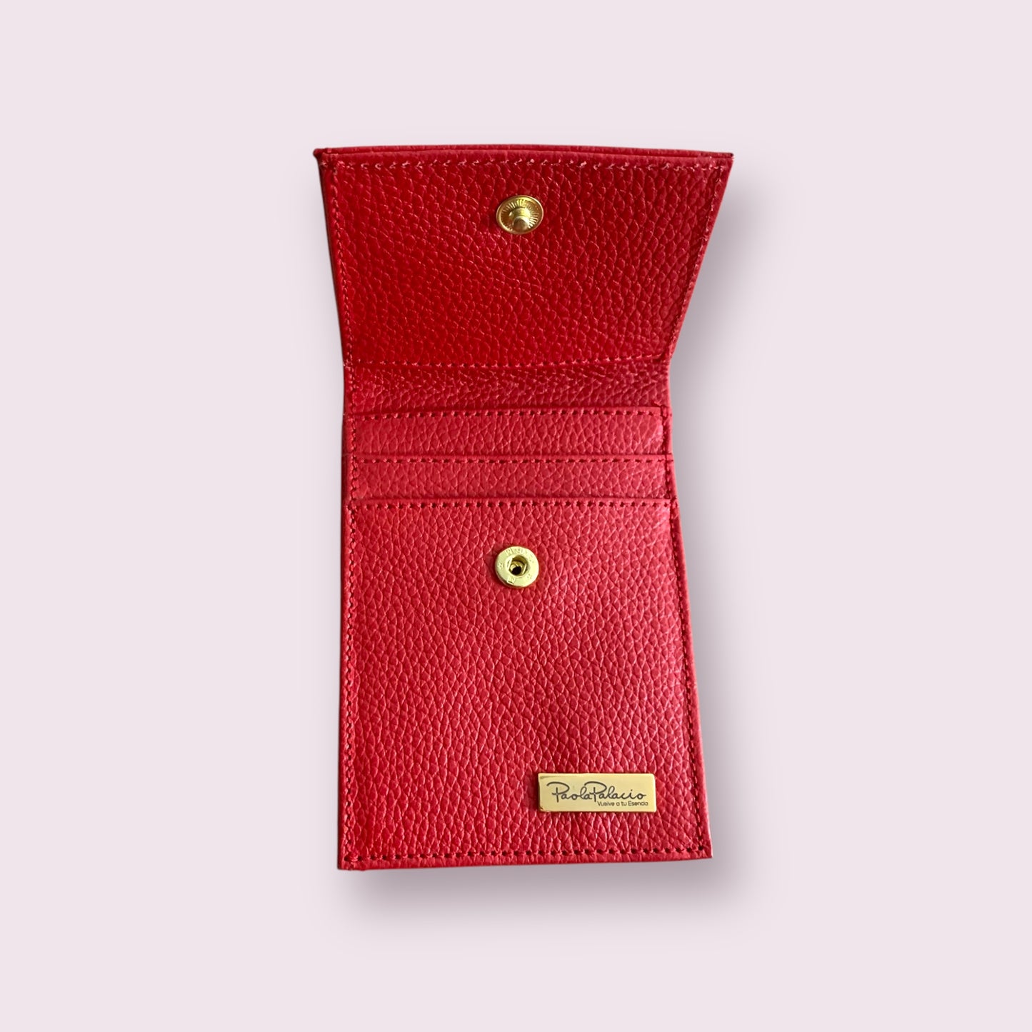 Billetera ligera cuero rojo