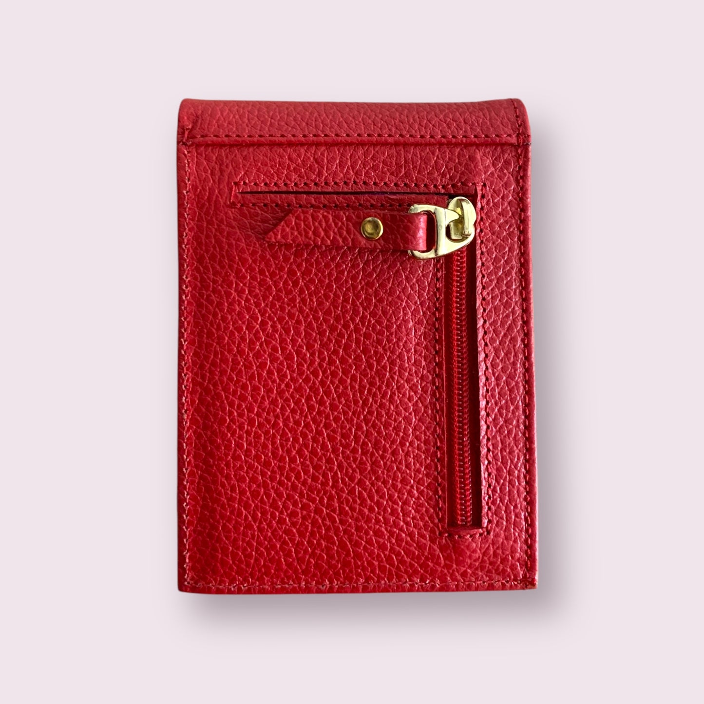 Billetera ligera cuero rojo
