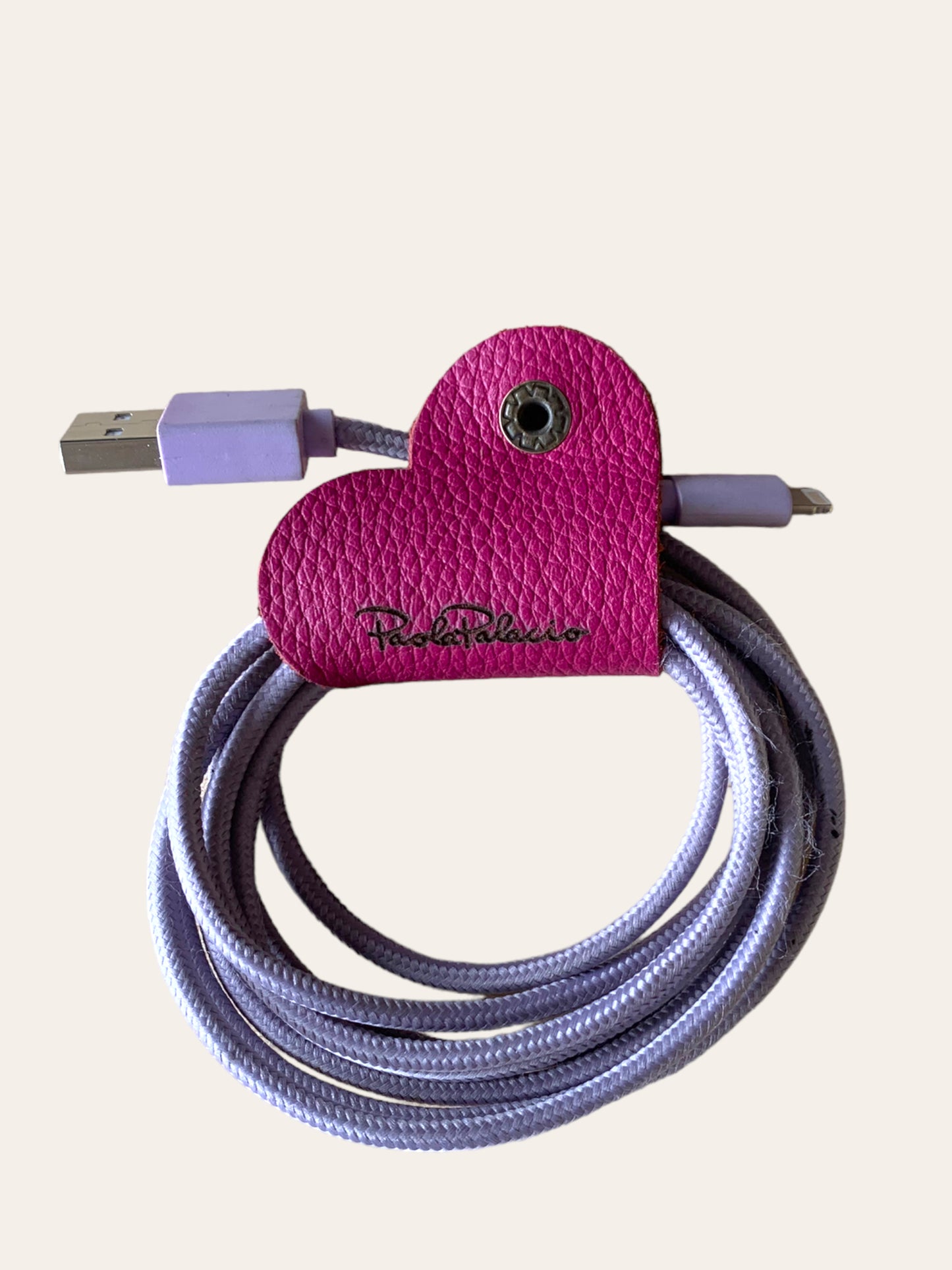Ata cables cuero magenta