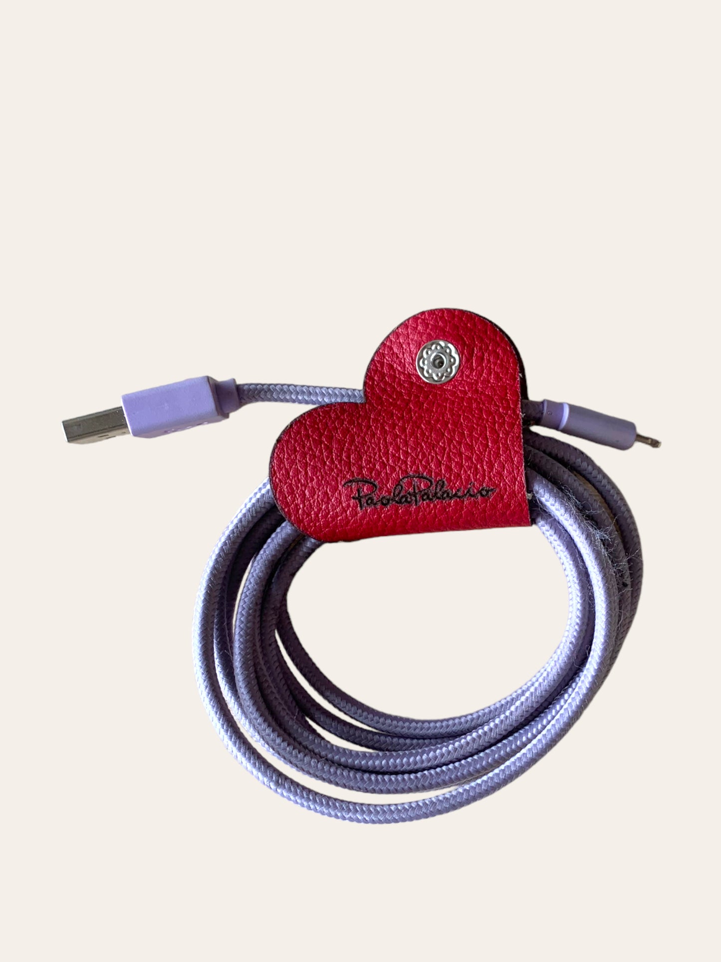Ata cables cuero rojo