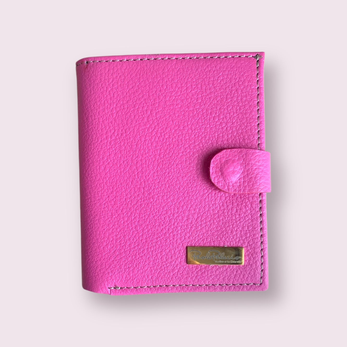 Billetera compacta cuero fucsia