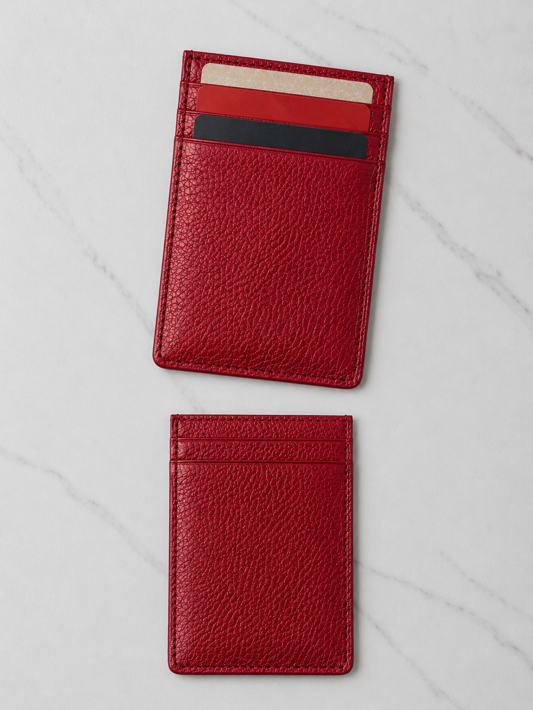 Portatarjetas Vertical en Cuero Personalizable rojo ❤️
