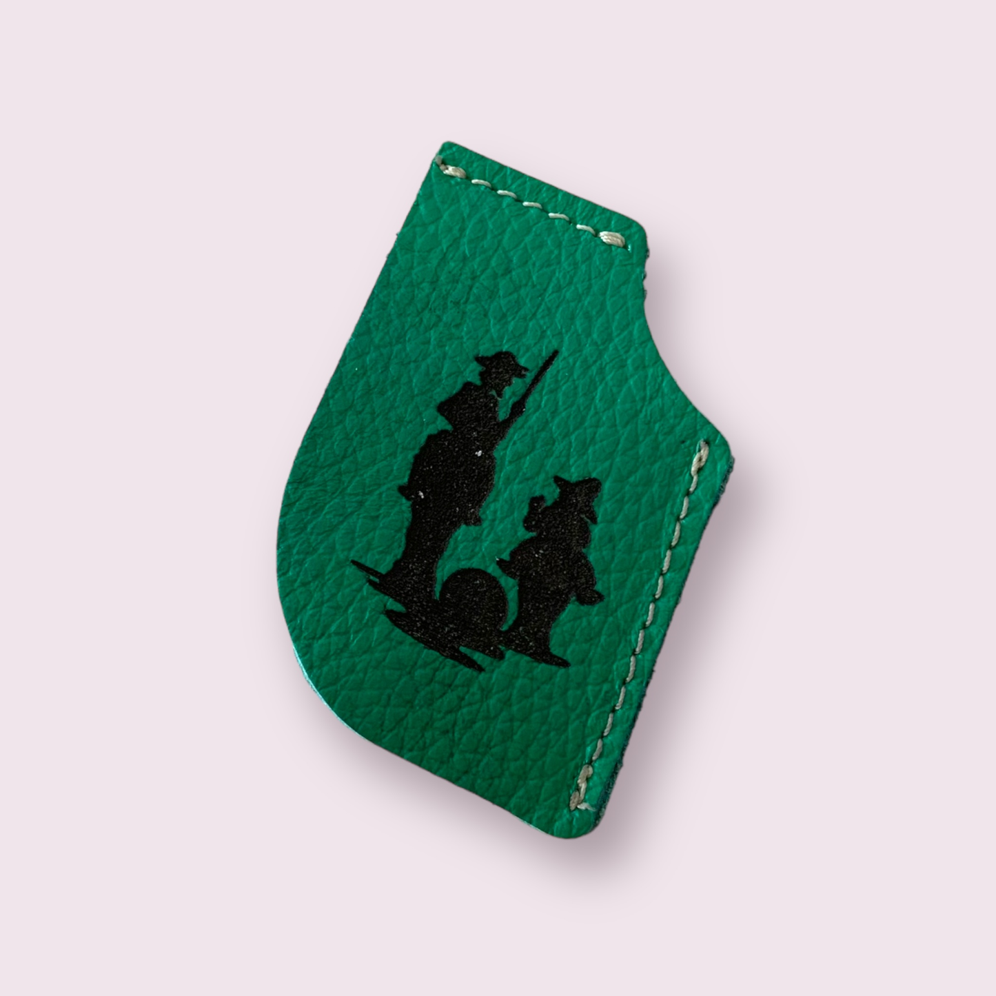 Separador de libro cuero verde El Quijote