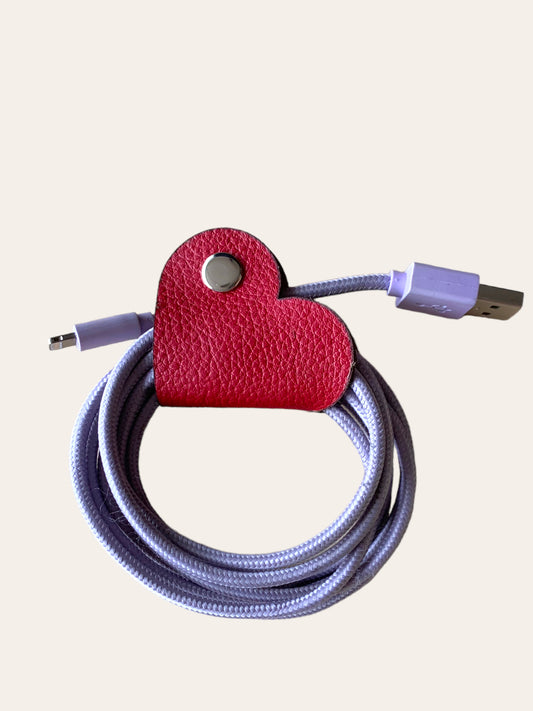 Ata cables cuero rojo