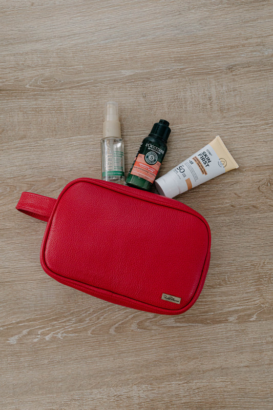 Maxi estuche cuero rojo