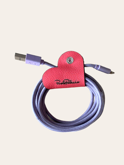 Ata cables cuero salmón