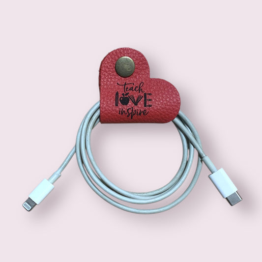 Ata cables cuero rojo