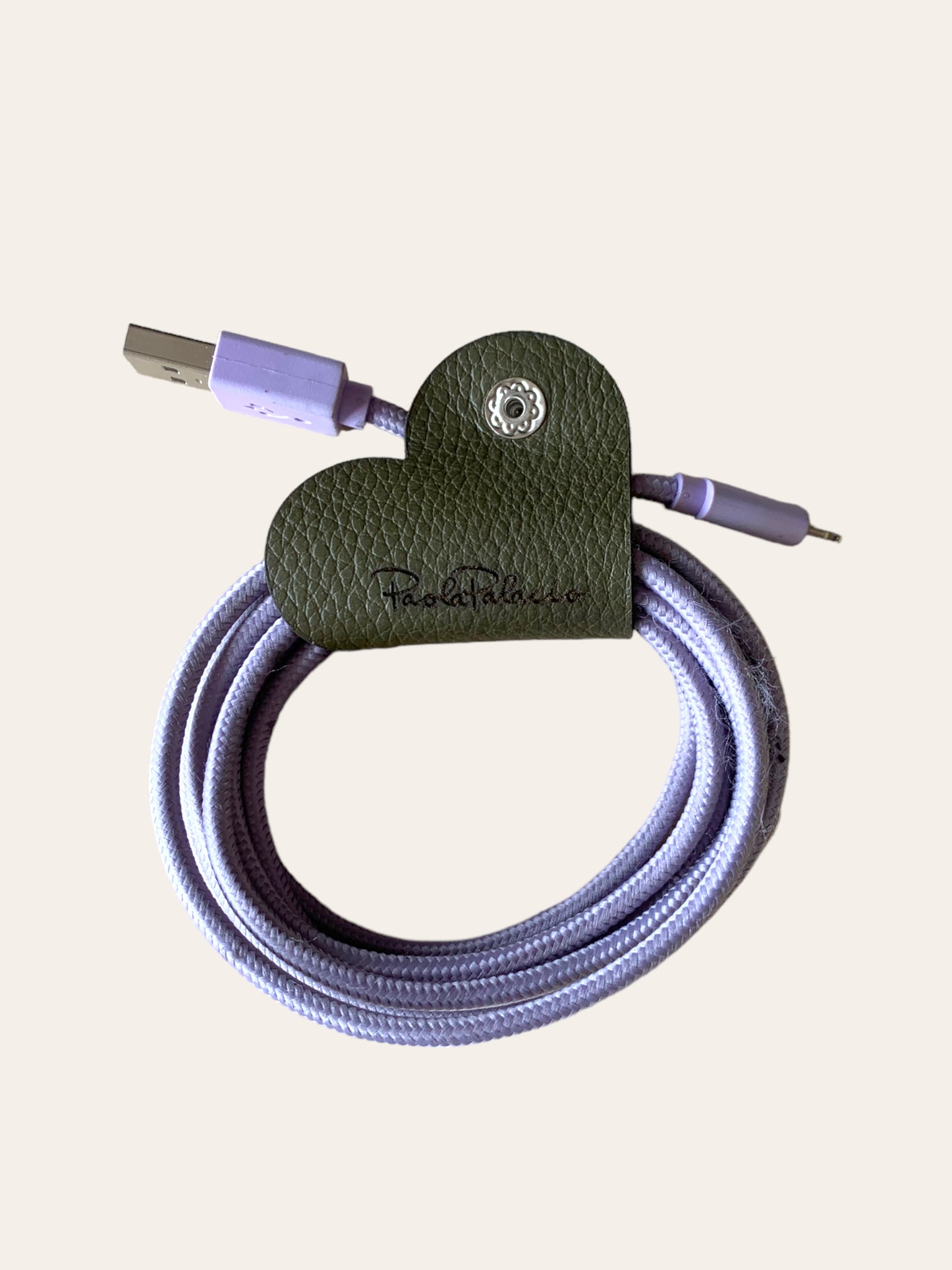 Ata cables cuero verde oliva