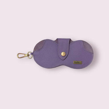 Porta gafas cuero lila