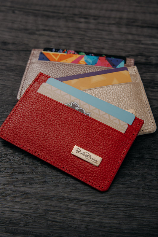 Portadocumentos cuero rojo