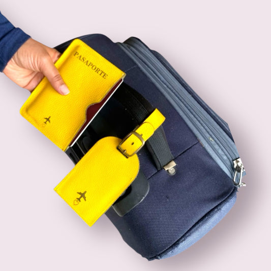 Kit tag maleta + funda pasaporte