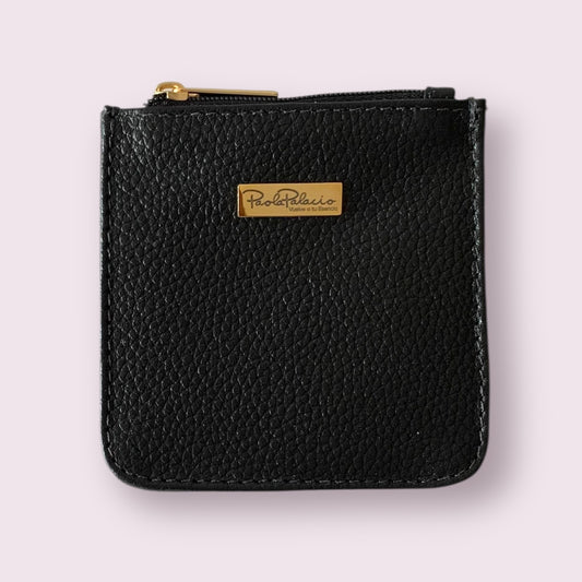Monedero pequeño cuero negro