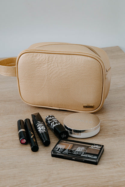 Maxi estuche cuero dorado