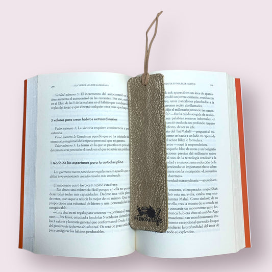 Separador de libro cuero dorado Teacher