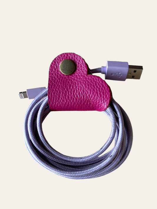 Ata cables cuero magenta