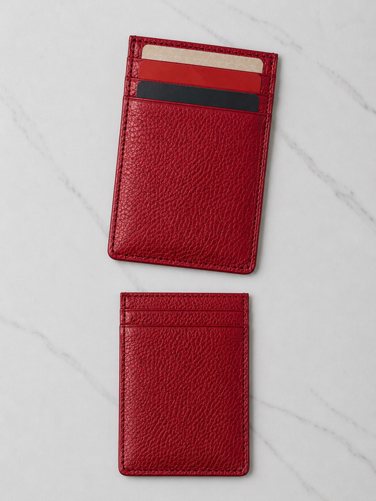 Portatarjetas Vertical en Cuero Personalizable rojo ❤️