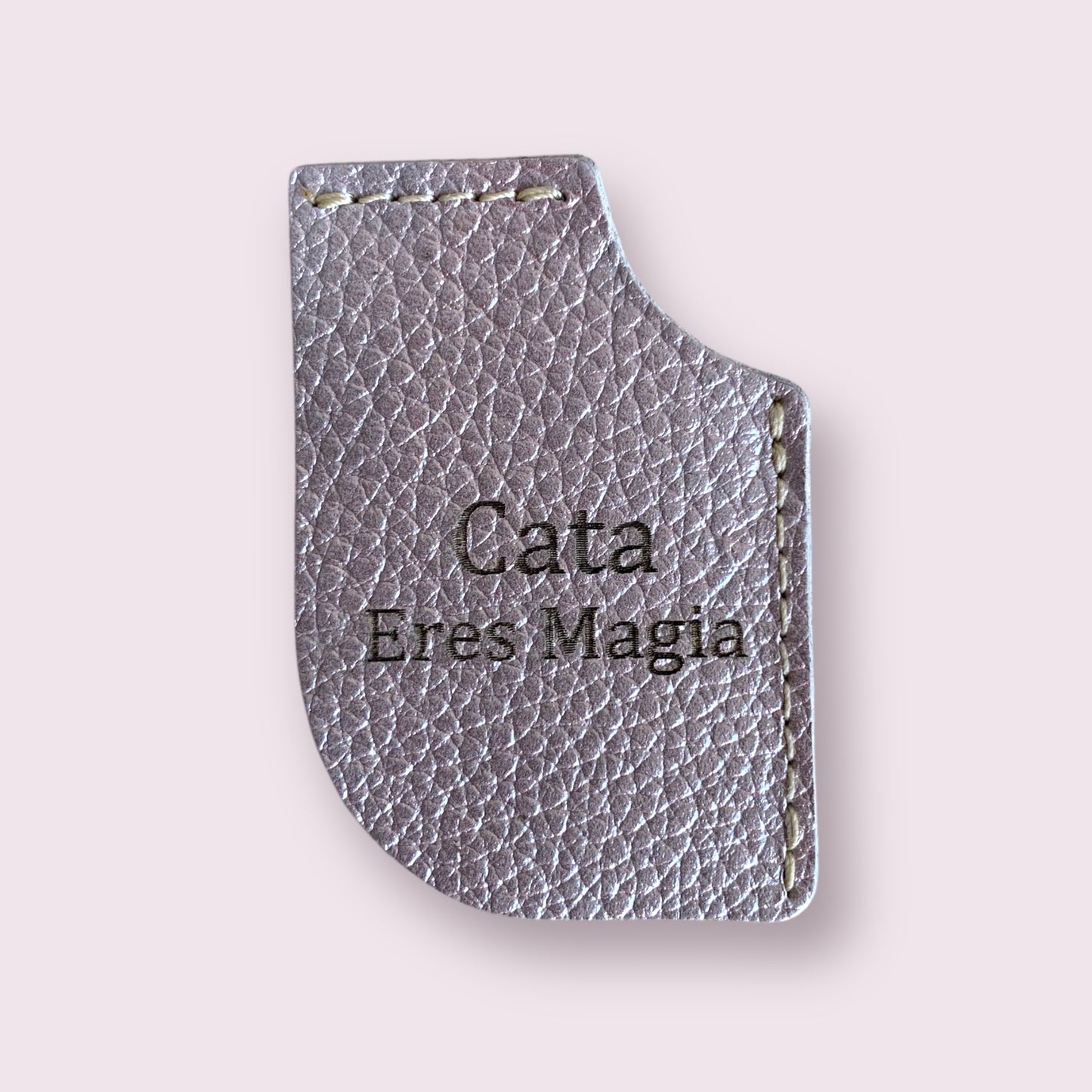 Separador de libro cuero oro rosa Cata