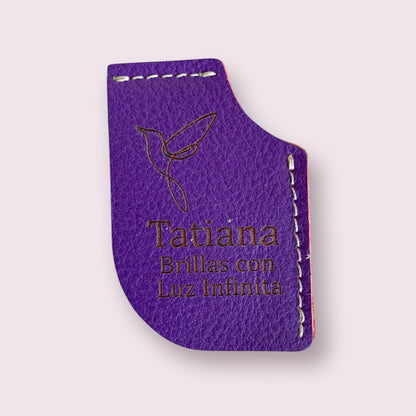 Separador de libro cuero morado Tatiana