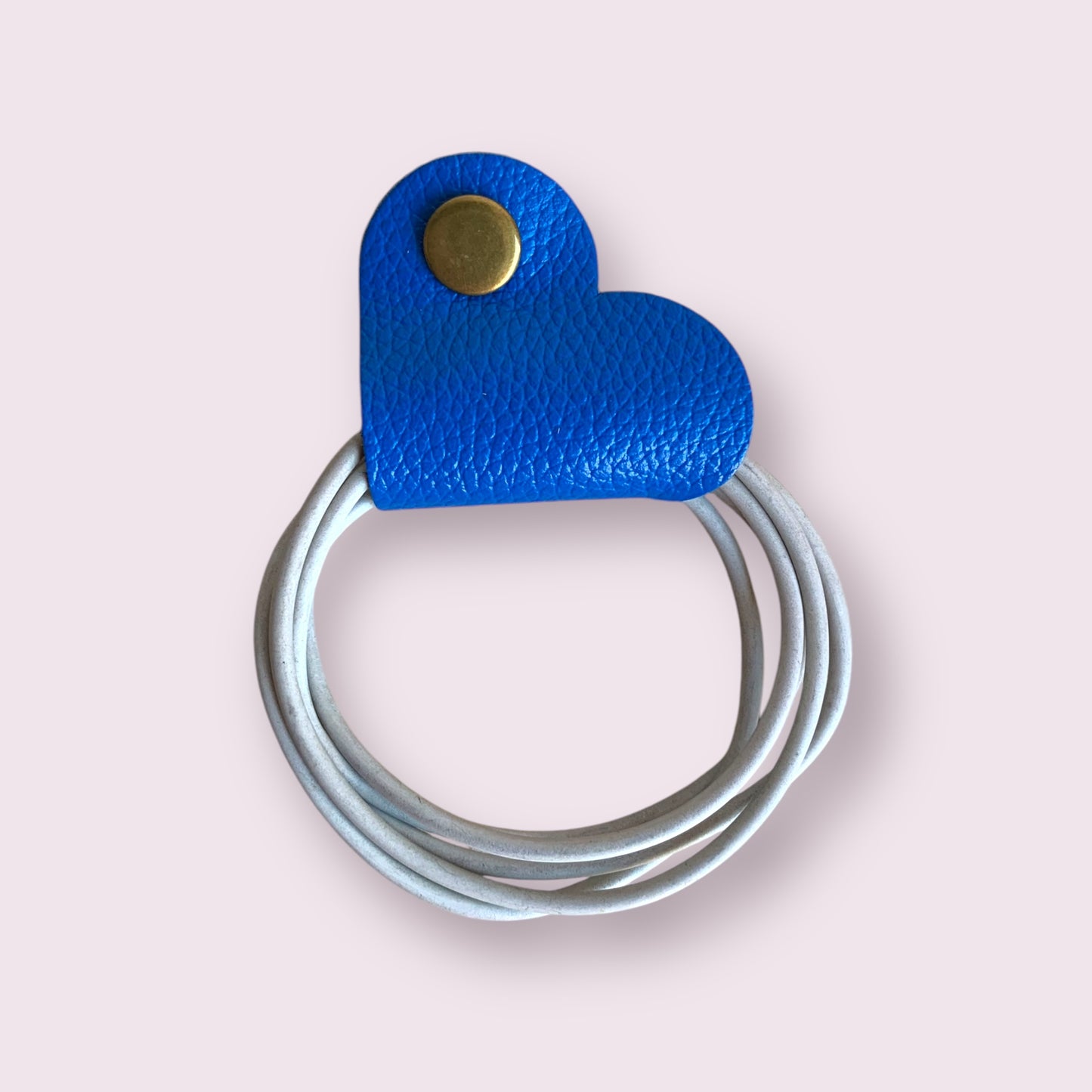 Ata cables cuero azul rey