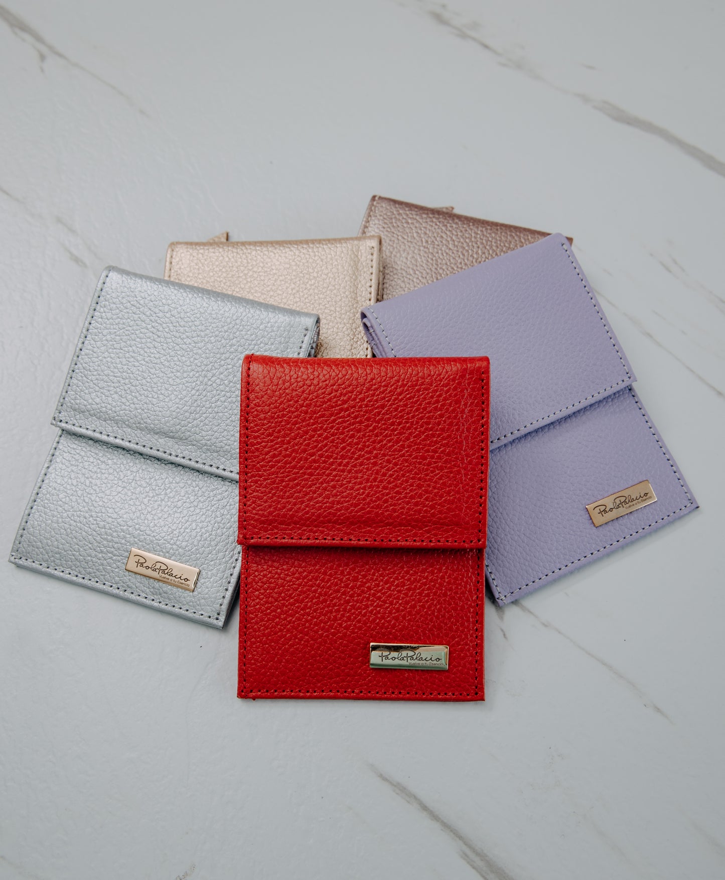 Billetera ligera cuero rojo