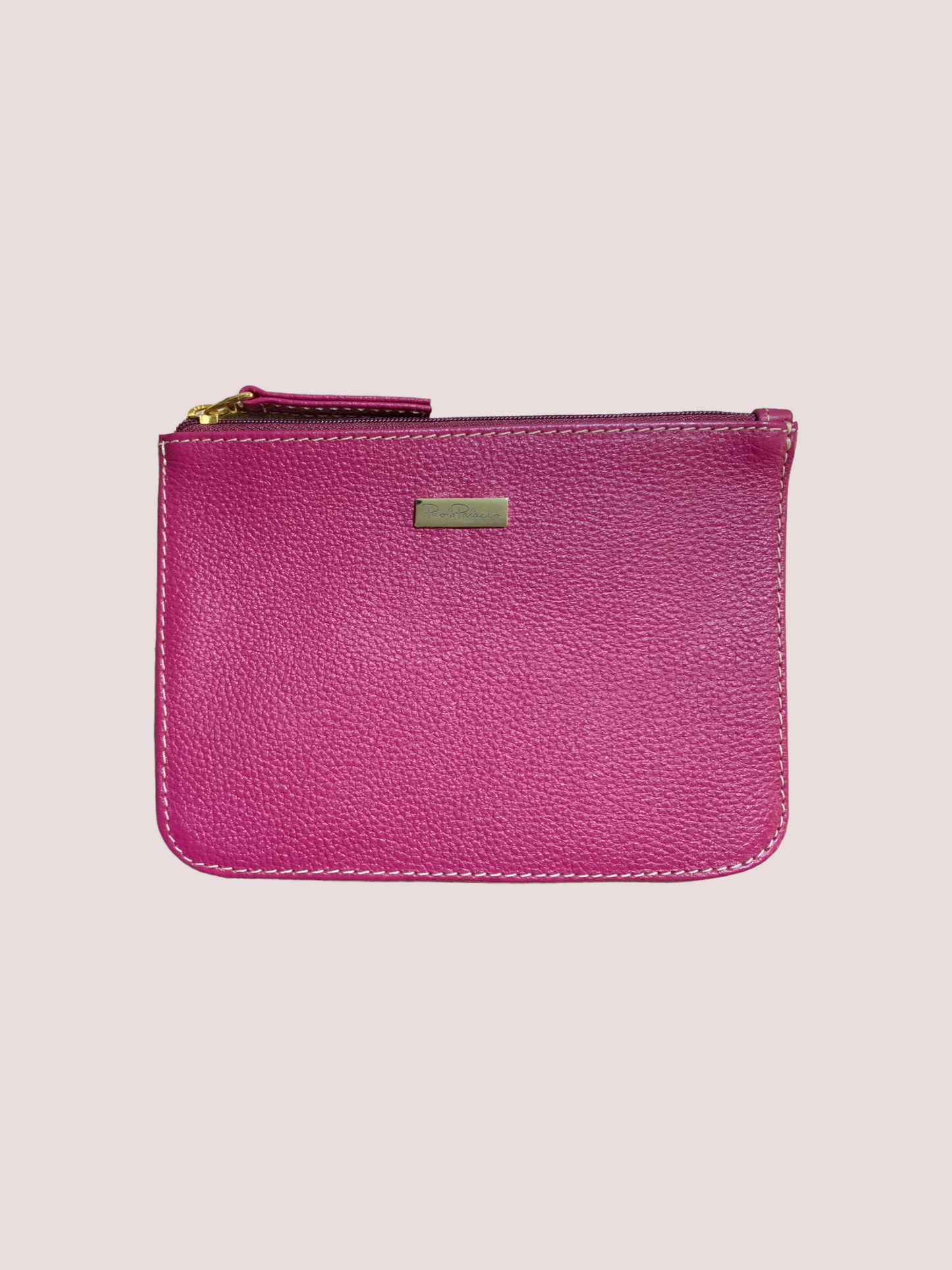 Mini cosmetiquera magenta en cuero