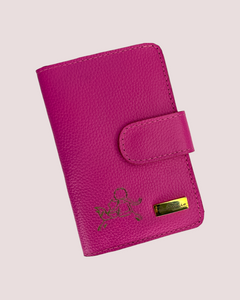 Portapasaporte El Principito cuero fucsia