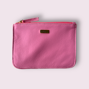 Mini cosmetiquera cuero Rosado